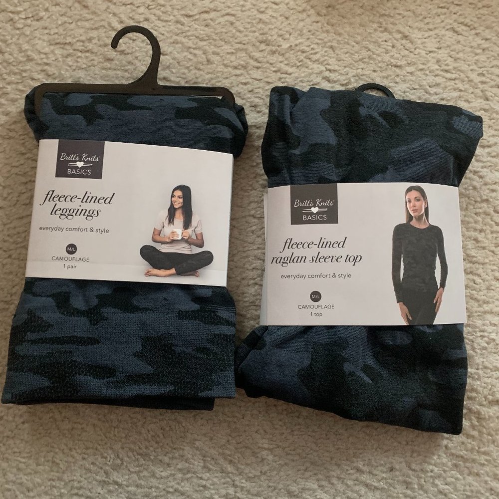 Blue Camouflage shirt and legging set